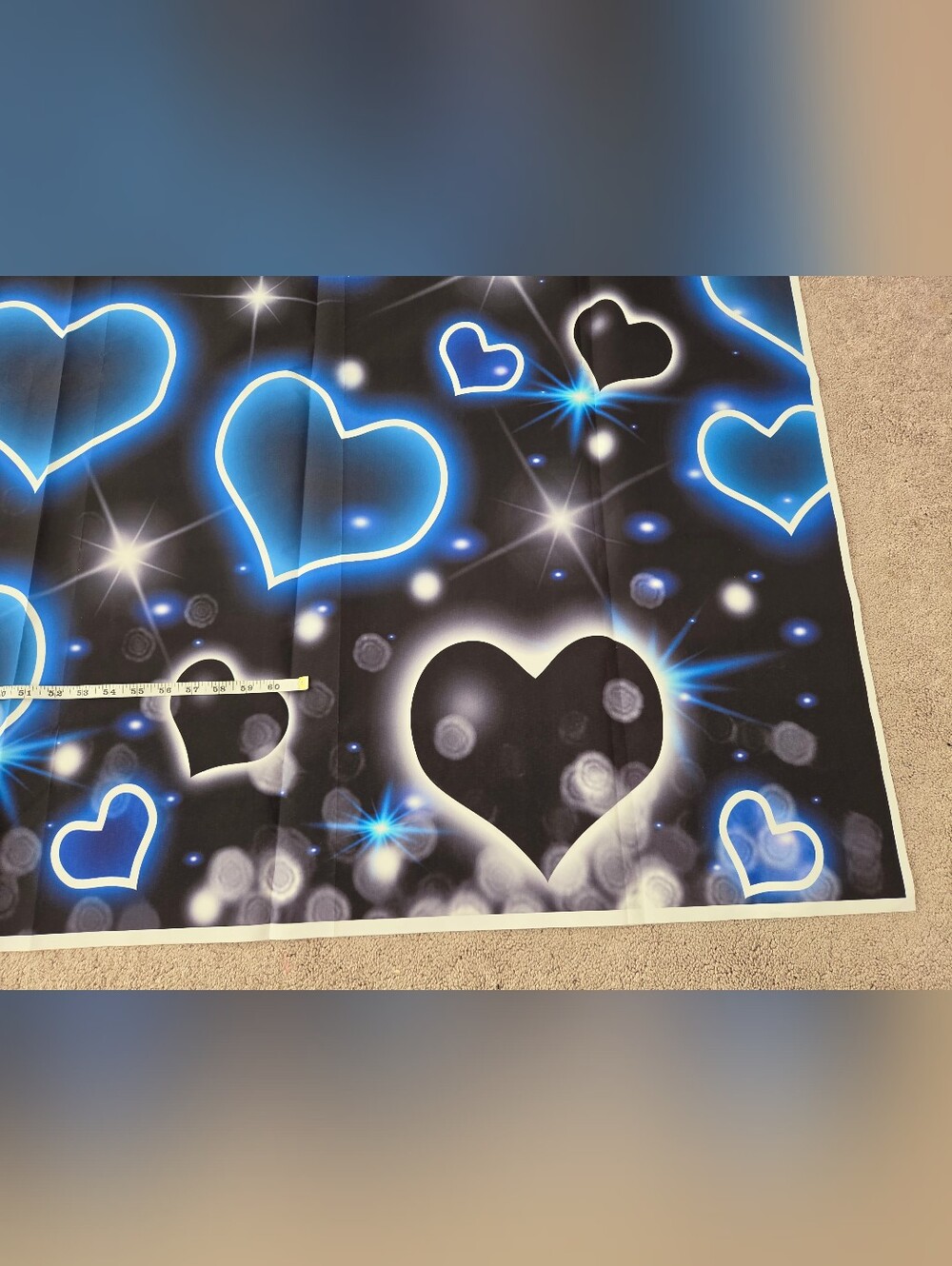 Neon Blue Heart Print Backdrop - Picture 8 of 11